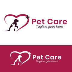 Pet care logo template. Veterinary clinic, hospital logo