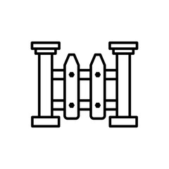 fence,icon, line, design,flat, style,trendy collection,template