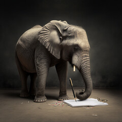 elephant writing