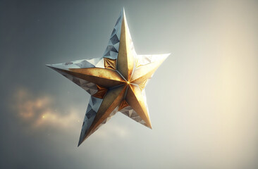 golden star on the sky made by Generative AI