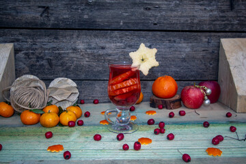 spicy compote of berries with oranges and cinnamon