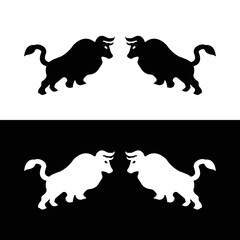 Bull animal vector logo design . icon logo . silhouette logo 