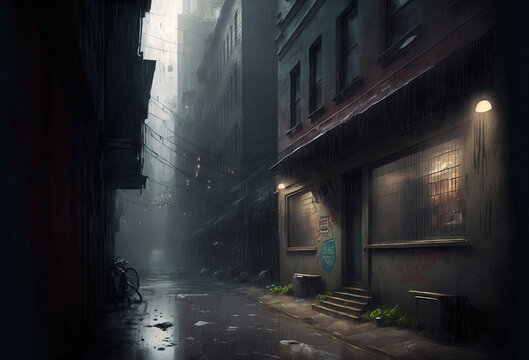Dar spooky favela alley © ana