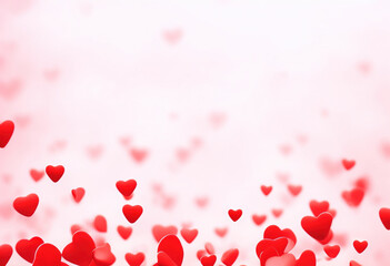 Flying hearts on transparent background. Heart shaped love symbols for happy woman, mother, Valentine's day, birthday greeting card design.