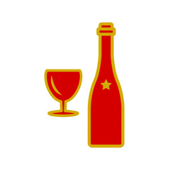 glass and bottles,icon, color, design,flat, style,trendy collection,template
