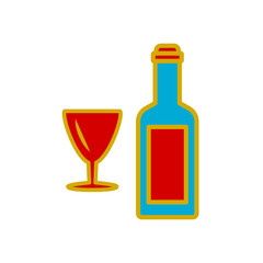 glass and bottles,icon, color, design,flat, style,trendy collection,template