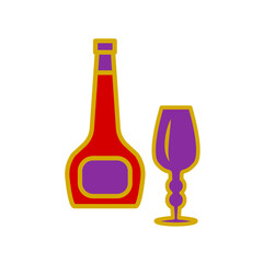 glass and bottles,icon, color, design,flat, style,trendy collection,template