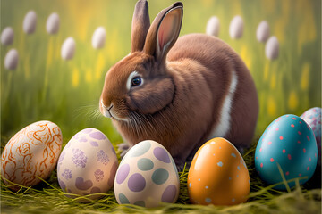 Easter bunny and Easter Eggs