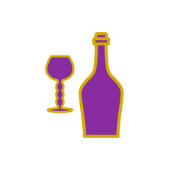 glass and bottles,icon, color, design,flat, style,trendy collection,template