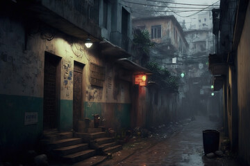 slum urban alley 