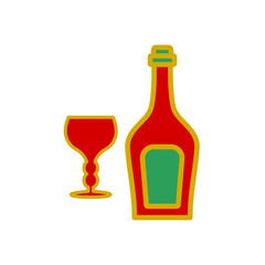 glass and bottles,icon, color, design,flat, style,trendy collection,template