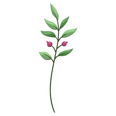 Wildflower Illustration. Floral Isolated