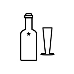 glass and bottles,icon, line, design,flat, style,trendy collection,template