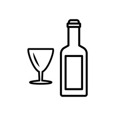 glass and bottles,icon, line, design,flat, style,trendy collection,template