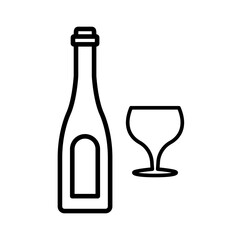 glass and bottles,icon, line, design,flat, style,trendy collection,template