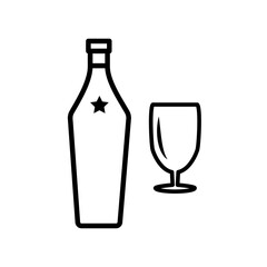 glass and bottles,icon, line, design,flat, style,trendy collection,template