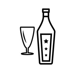 glass and bottles,icon, line, design,flat, style,trendy collection,template