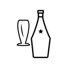 glass and bottles,icon, line, design,flat, style,trendy collection,template