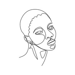 Vector illustration of woman portrait in line art style