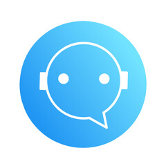 chatbot vector in modern blue circle