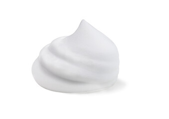 White cosmetic foam mousse, cleanser, shaving foam isolated on a white. - obrazy, fototapety, plakaty