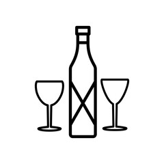 glass and bottles,icon,line, design,flat, style,trendy collection,template