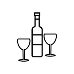glass and bottles,icon,line, design,flat, style,trendy collection,template