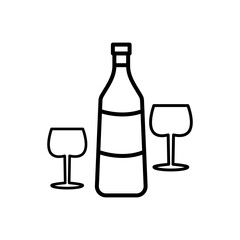 glass and bottles,icon,line, design,flat, style,trendy collection,template