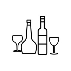 glass and bottles,icon,line, design,flat, style,trendy collection,template