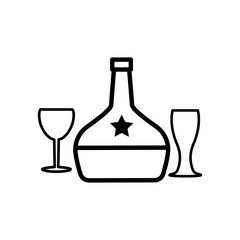 glass and bottles,icon,line, design,flat, style,trendy collection,template