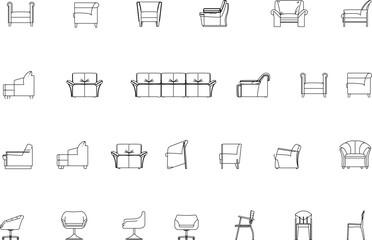 sketch vector illustration of a living room chair