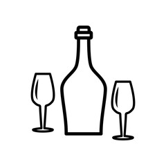 glass and bottles,icon,line, design,flat, style,trendy collection,template