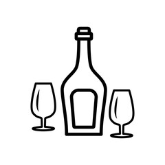 glass and bottles,icon,line, design,flat, style,trendy collection,template
