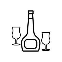 glass and bottles,icon,line, design,flat, style,trendy collection,template