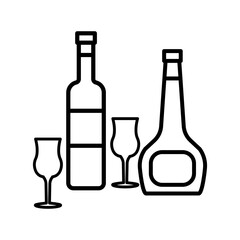 glass and bottles,icon,line, design,flat, style,trendy collection,template