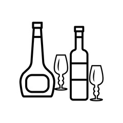 glass and bottles,icon,line, design,flat, style,trendy collection,template