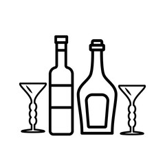 glass and bottles,icon,line, design,flat, style,trendy collection,template
