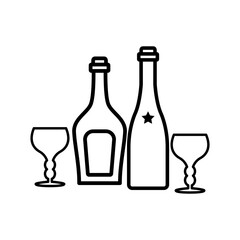 glass and bottles,icon,line, design,flat, style,trendy collection,template