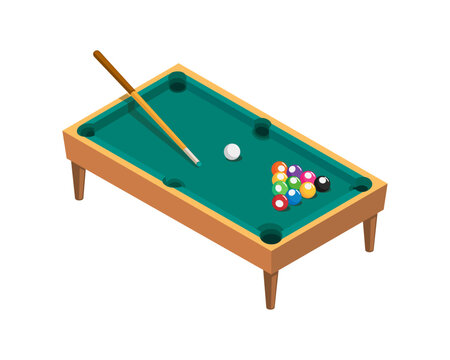 Billiard table isometric object illustration vector