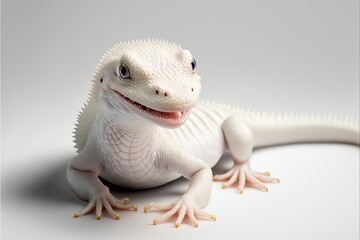 Illustration, Albino Krokodil lächelnd, Generative AI  - obrazy, fototapety, plakaty