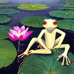 frog in the pond