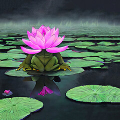 pink water lily