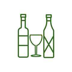 wine glass, bottles, icon, line, design,flat, style,trendy collection,template