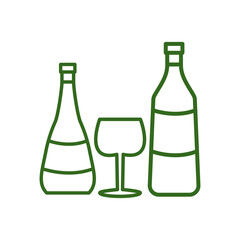 wine glass, bottles, icon, line, design,flat, style,trendy collection,template