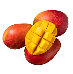 Beautiful delicious mango isolated on white table background.