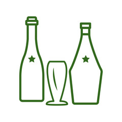 wine glass, bottles, icon, line, design,flat, style,trendy collection,template
