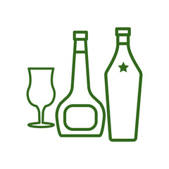 wine glass, bottles, icon, line, design,flat, style,trendy collection,template