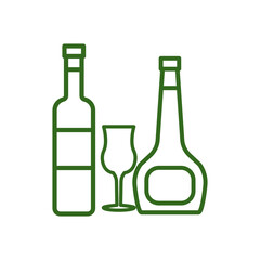 wine glass, bottles, icon, line, design,flat, style,trendy collection,template