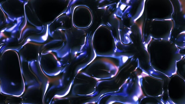 Fluid abstract metallic surface looped animation