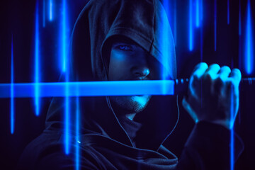 blue laser sword